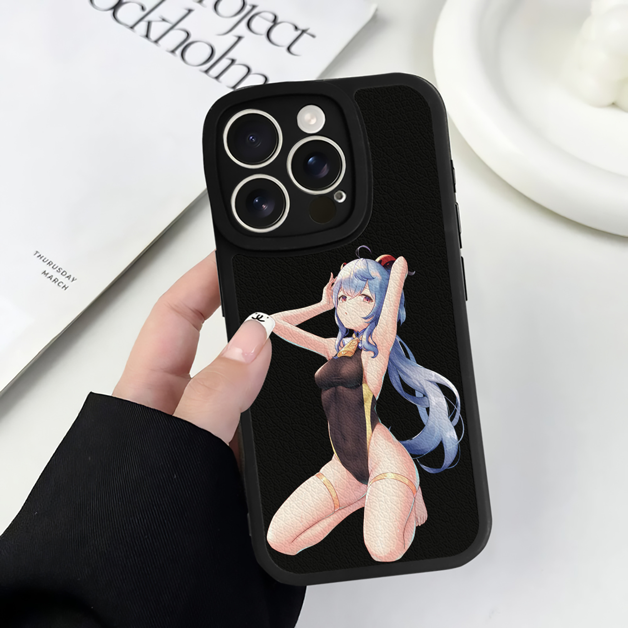 げんし神 甘雨 かんう genshin Ganyu 【iPhone 16シリーズ対応】シリコンスマホケース（レザー調） 材質：シリコン